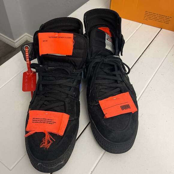 Off-White Other - Off-White Off-Court 3.0 Suede and Canvas High-Top Sneakers Black